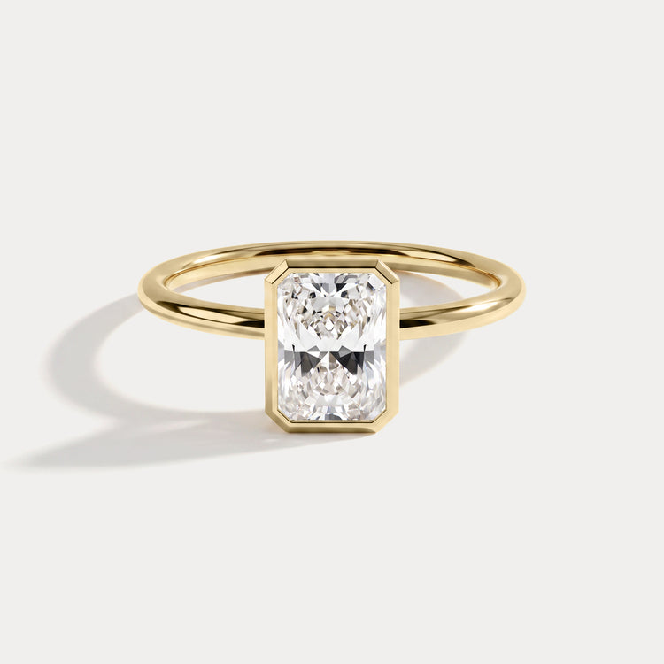Nyla丨14K Solid Gold 1CT Solitaire Lab-Grown Diamond Bezel Engagement Ring - Rings