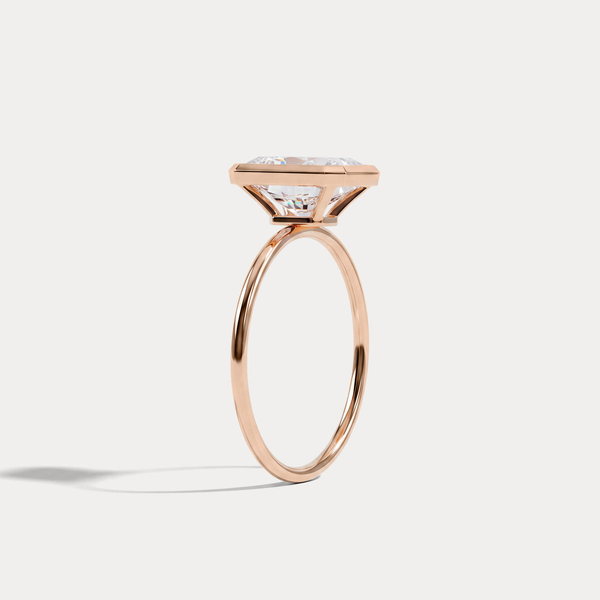 Nyla丨14K Solid Gold 2CT Solitaire Lab-Grown Diamond Bezel Engagement Ring - Rings
