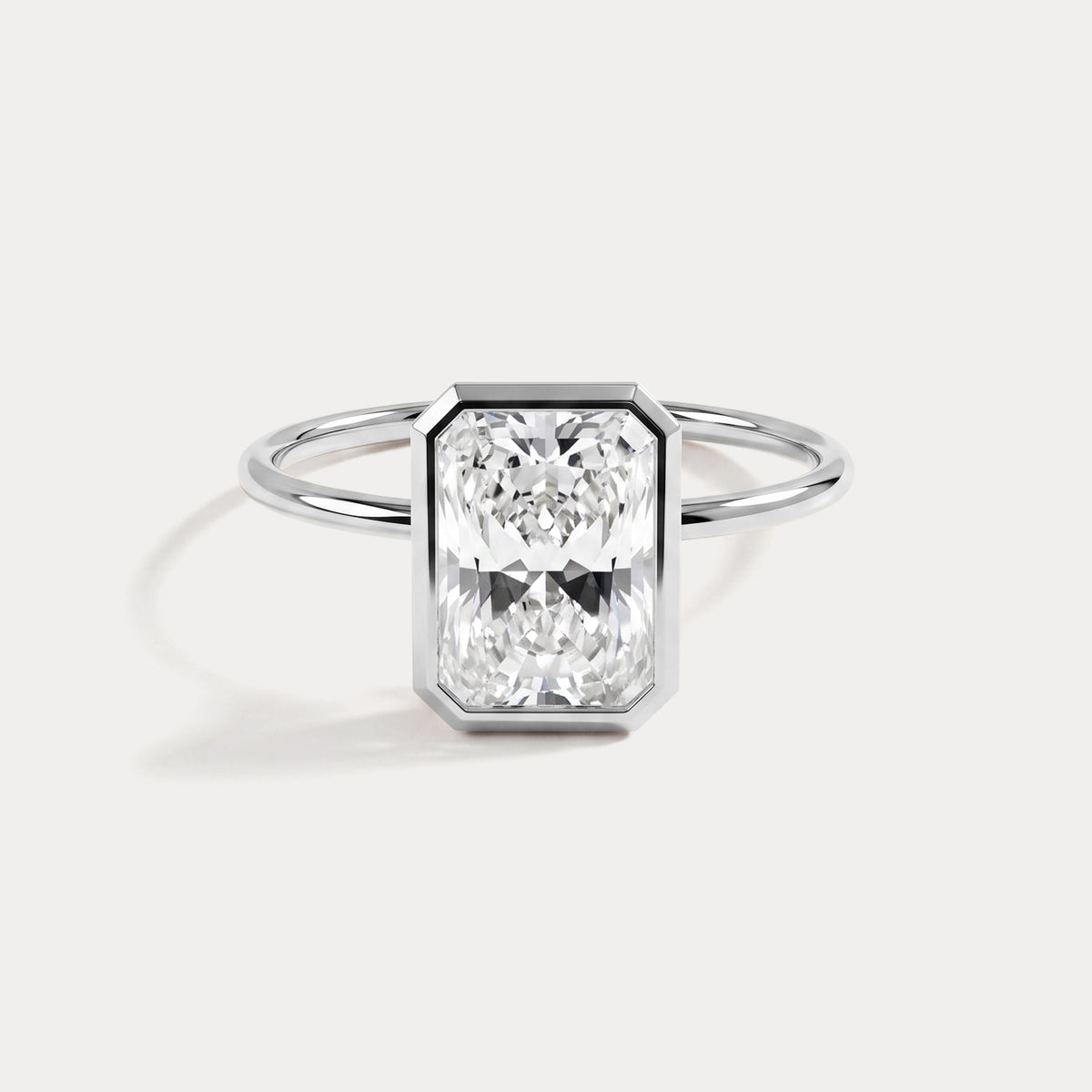 Nyla丨14K Solid Gold 2CT Solitaire Lab-Grown Diamond Bezel Engagement Ring - Rings