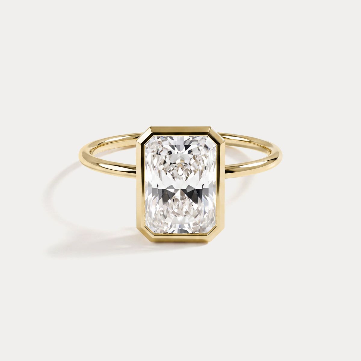 Nyla丨14K Solid Gold 2CT Solitaire Lab-Grown Diamond Bezel Engagement Ring - Rings