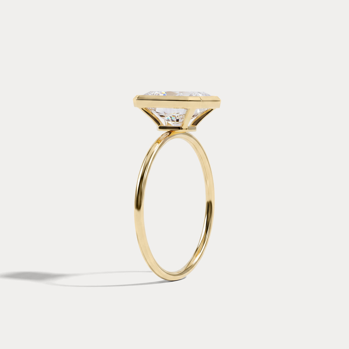 Nyla丨14K Solid Gold 2CT Solitaire Lab-Grown Diamond Bezel Engagement Ring - Rings