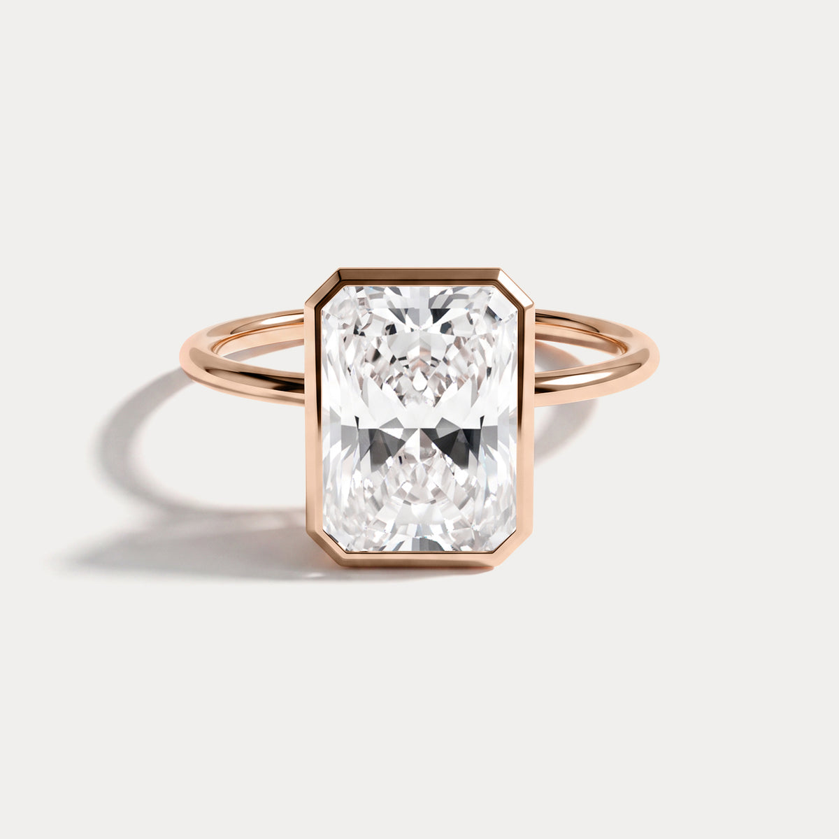 Nyla丨14K Solid Gold 3CT Solitaire Lab-Grown Diamond Bezel Engagement Ring - Rings