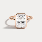 Nyla丨14K Solid Gold 3CT Solitaire Lab-Grown Diamond Bezel Engagement Ring - Rings