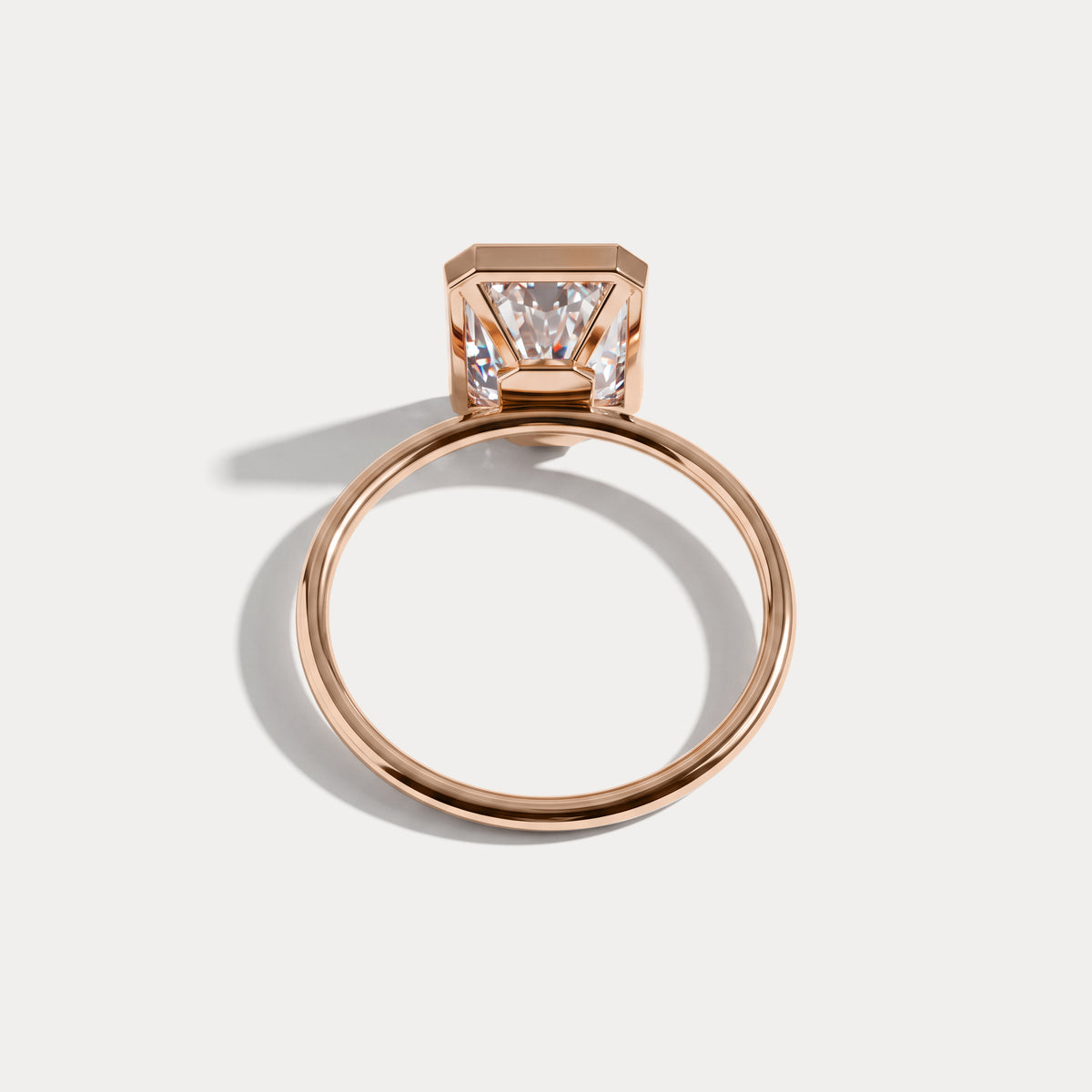Nyla丨14K Solid Gold 3CT Solitaire Lab-Grown Diamond Bezel Engagement Ring - Rings