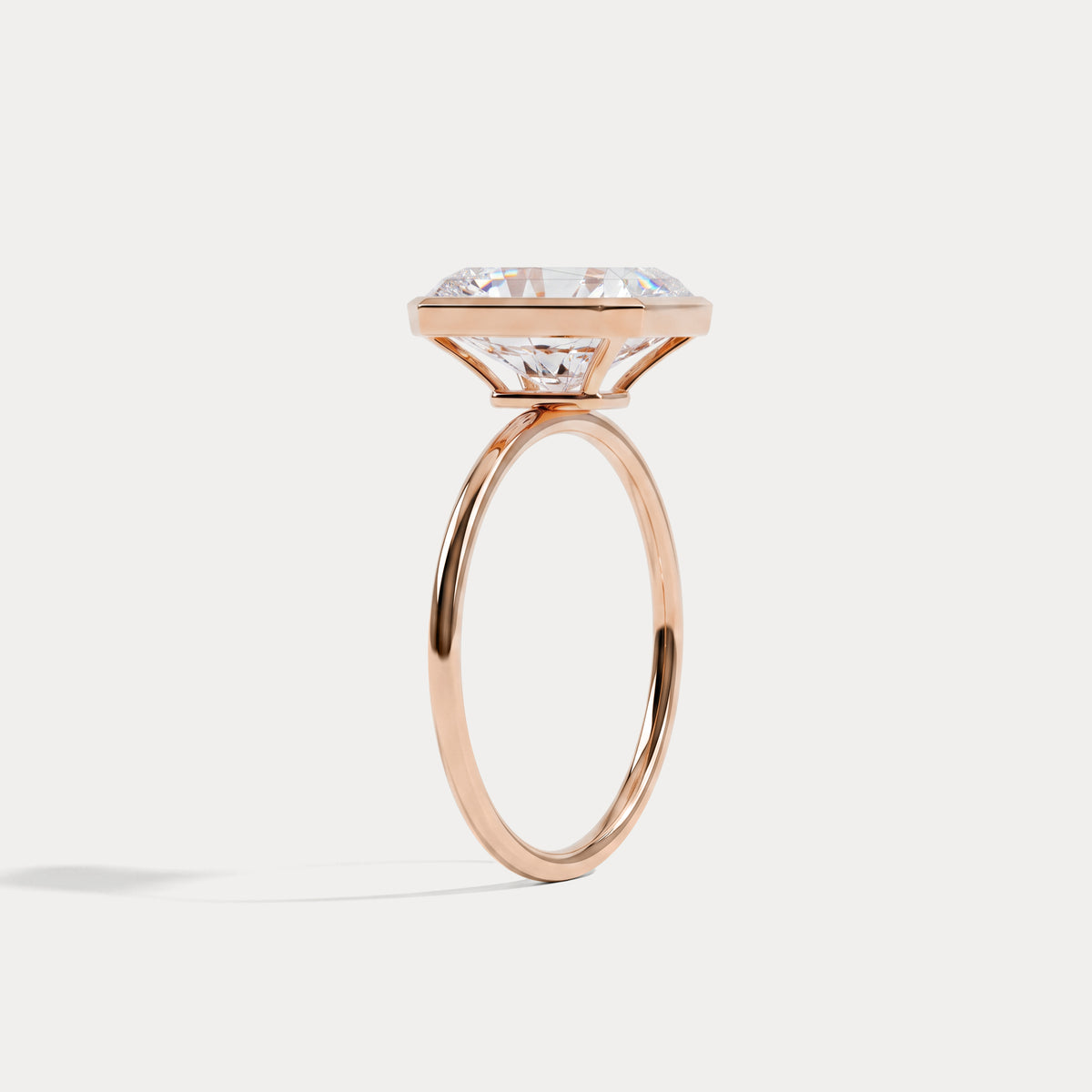 Nyla丨14K Solid Gold 3CT Solitaire Lab-Grown Diamond Bezel Engagement Ring - Rings
