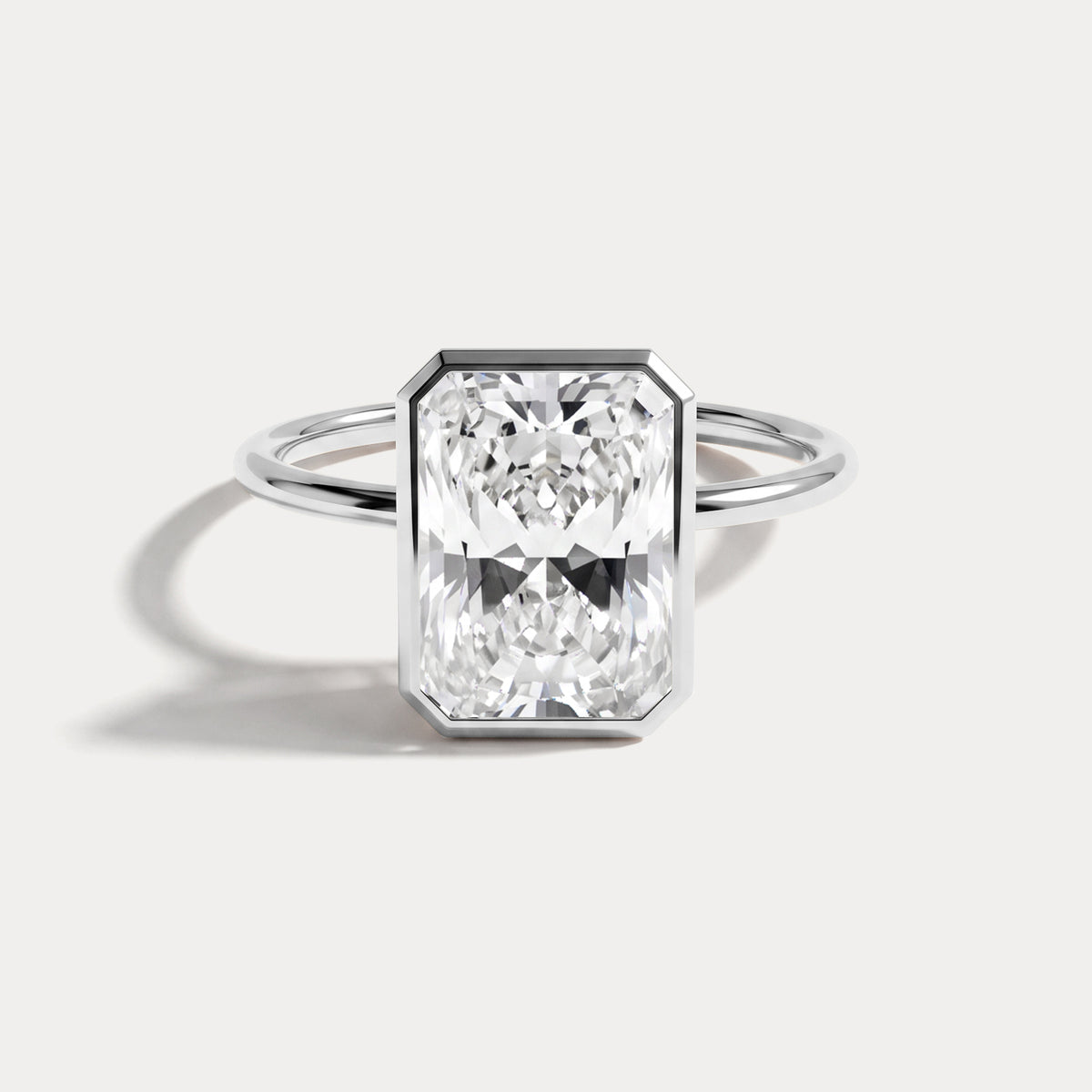 Nyla丨14K Solid Gold 3CT Solitaire Lab-Grown Diamond Bezel Engagement Ring - Rings