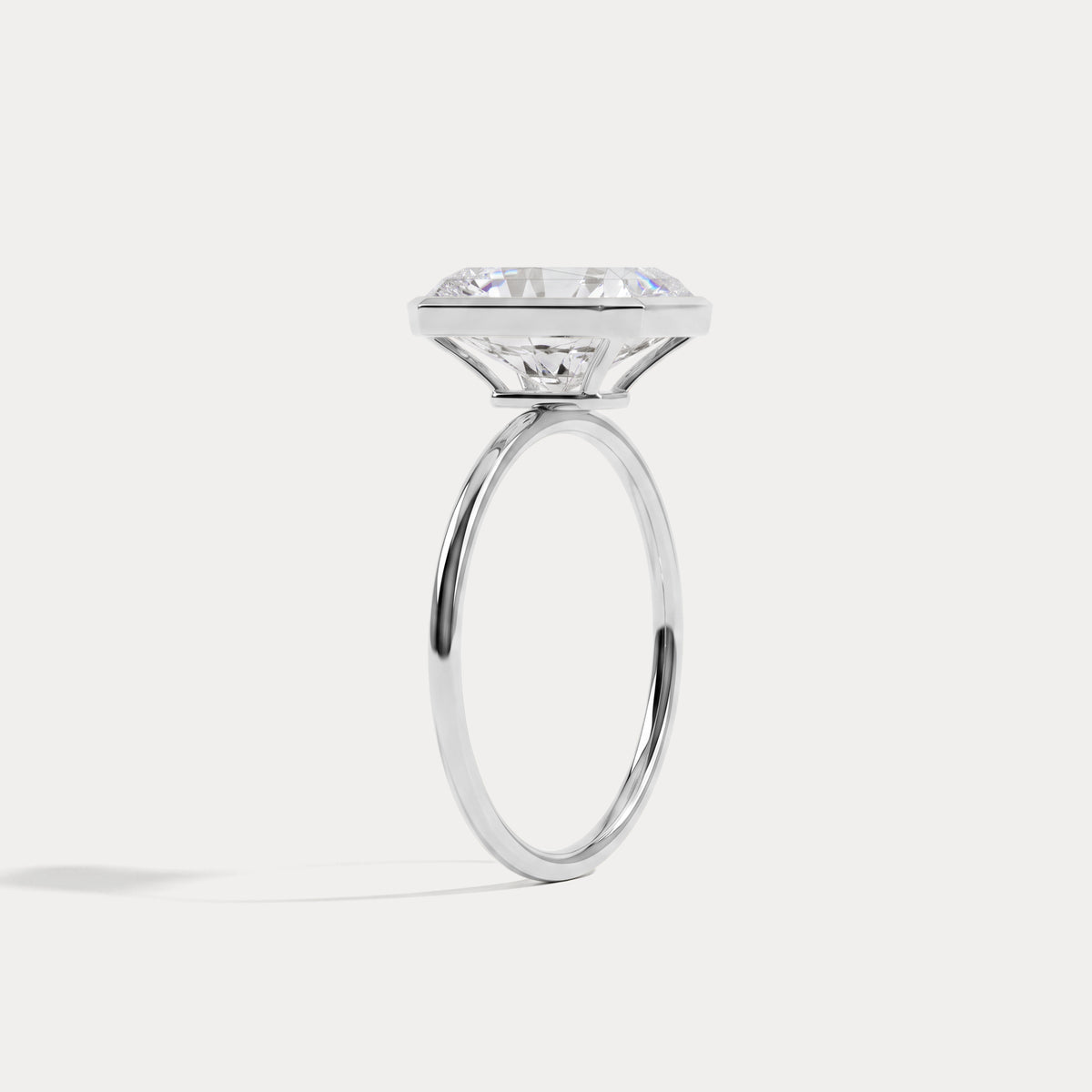 Nyla丨14K Solid Gold 3CT Solitaire Lab-Grown Diamond Bezel Engagement Ring - Rings