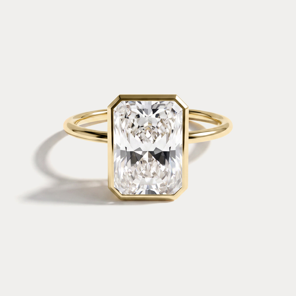 Nyla丨14K Solid Gold 3CT Solitaire Lab-Grown Diamond Bezel Engagement Ring - Rings