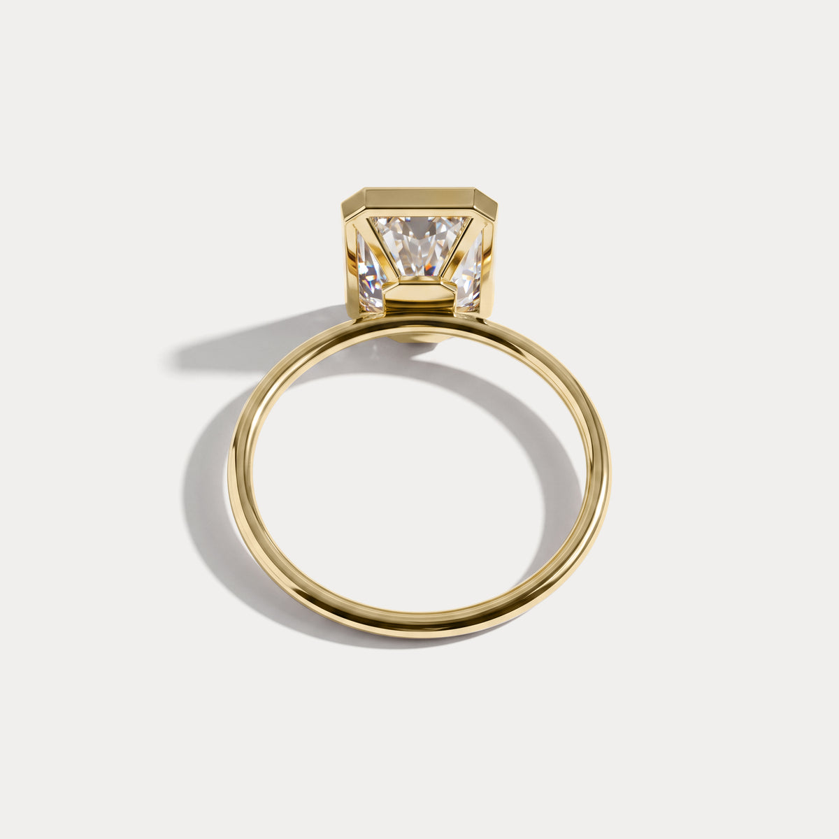 Nyla丨14K Solid Gold 3CT Solitaire Lab-Grown Diamond Bezel Engagement Ring - Rings