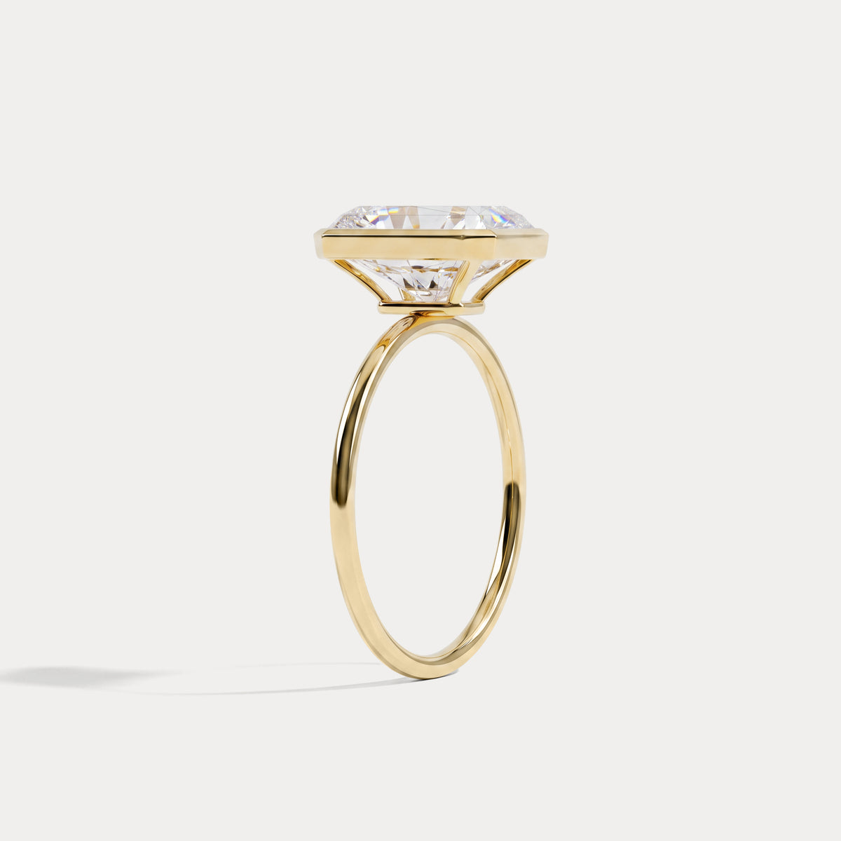 Nyla丨14K Solid Gold 3CT Solitaire Lab-Grown Diamond Bezel Engagement Ring - Rings