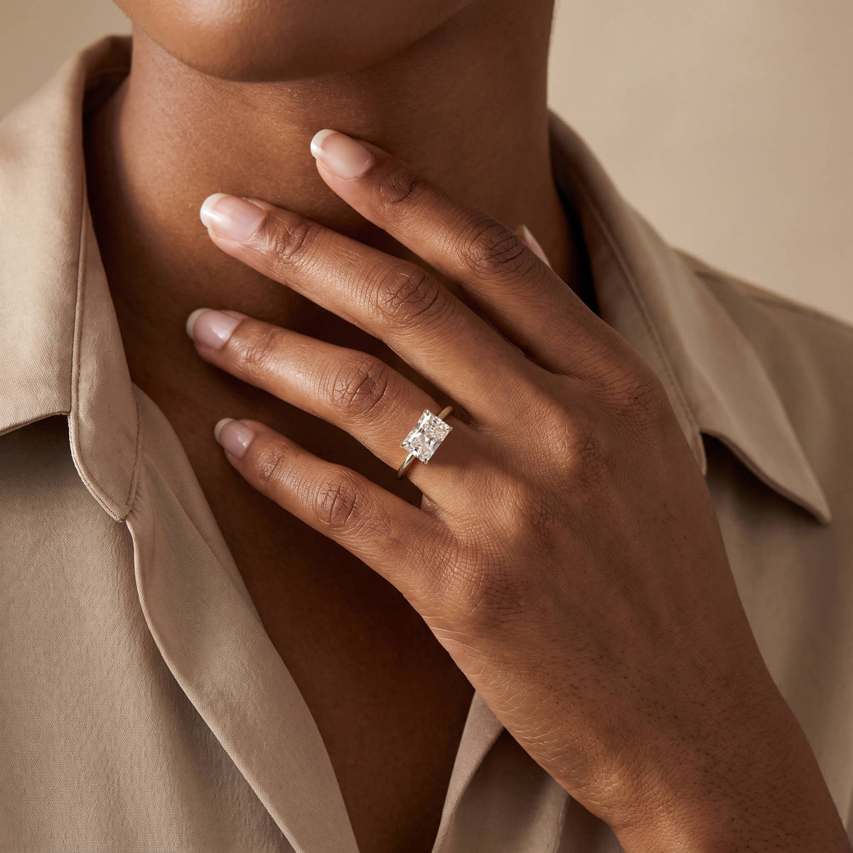 Jayla丨Minimalist Radiant Cut 2CT Lab Diamond Engagement Ring - Rings