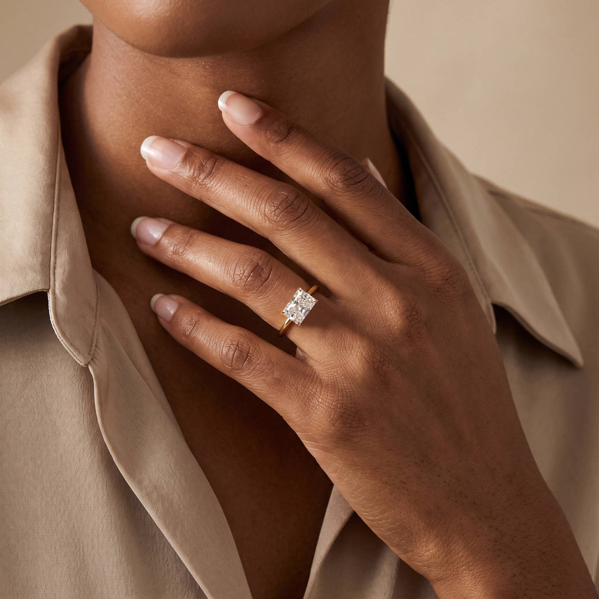 Jayla丨Minimalist Radiant Cut 2CT Lab Diamond Engagement Ring - Rings