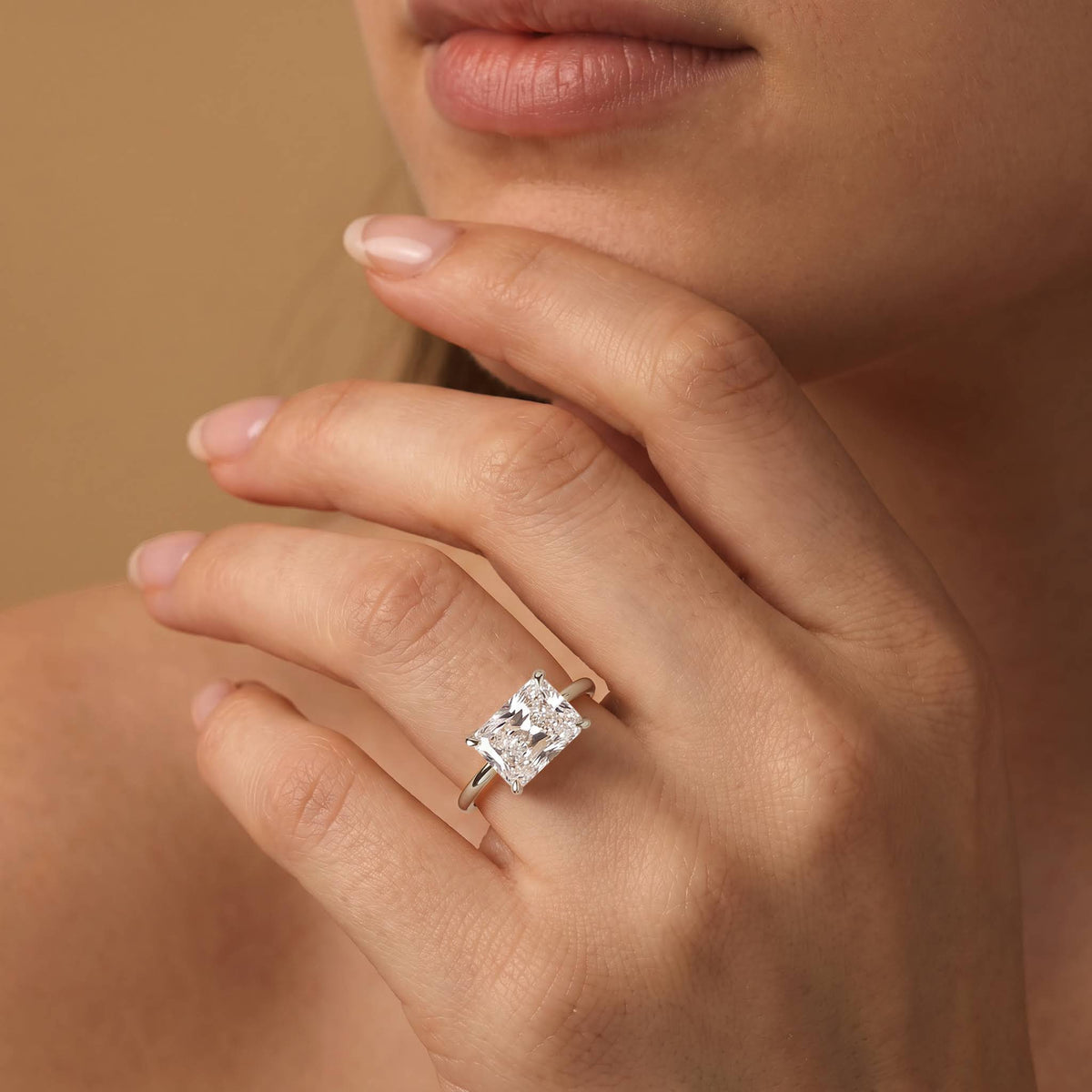 Jayla丨Minimalist Radiant Cut 3CT Lab Diamond Engagement Ring - Rings