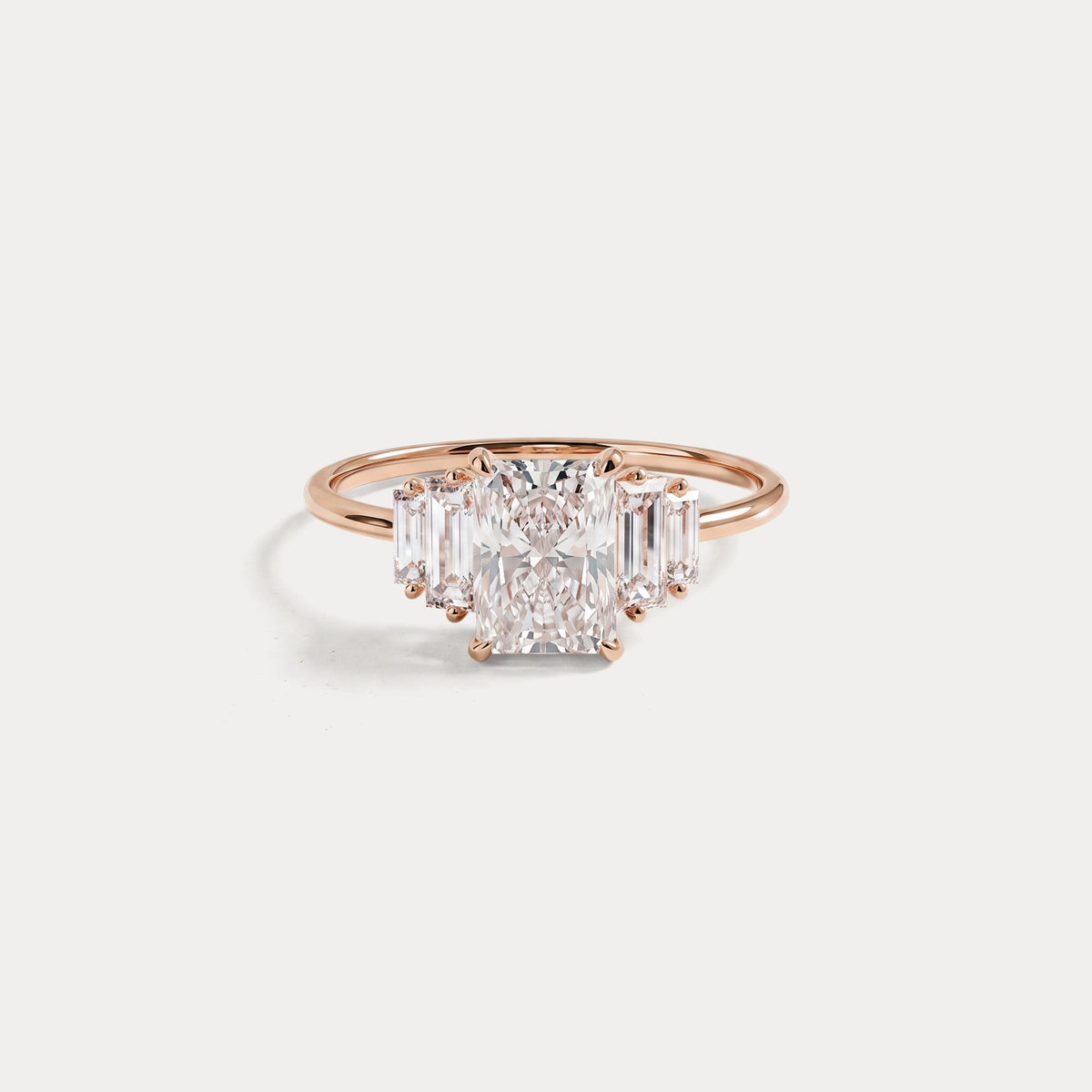 Bella丨1CT Radiant Lab Diamond Engagement Ring In 14K Solid Gold/Platinum - Rings