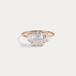 Bella丨1CT Radiant Lab Diamond Engagement Ring In 14K Solid Gold/Platinum - Rings