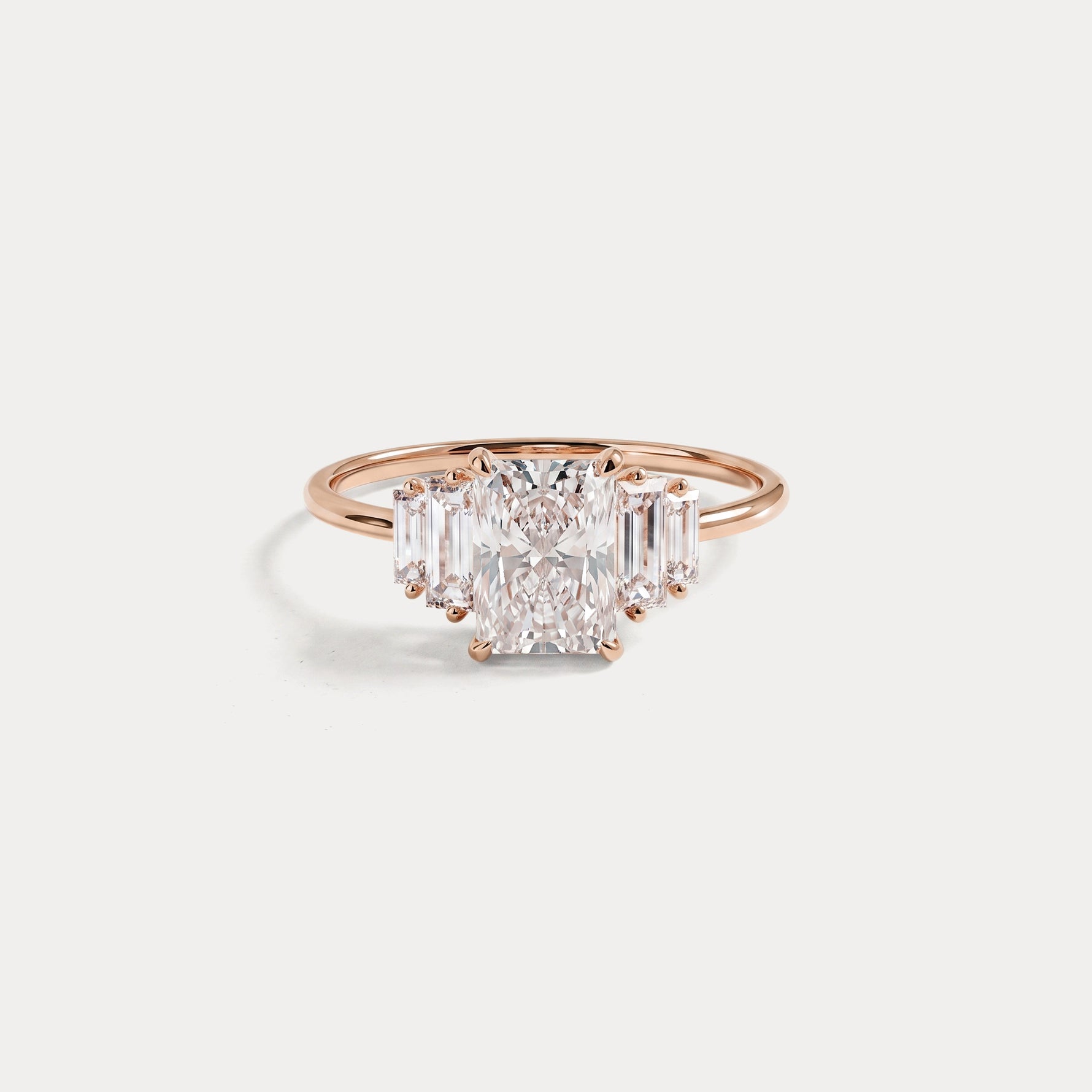 Bella丨1CT Radiant Lab Diamond Engagement Ring In 14K Solid Gold/Platinum - Rings