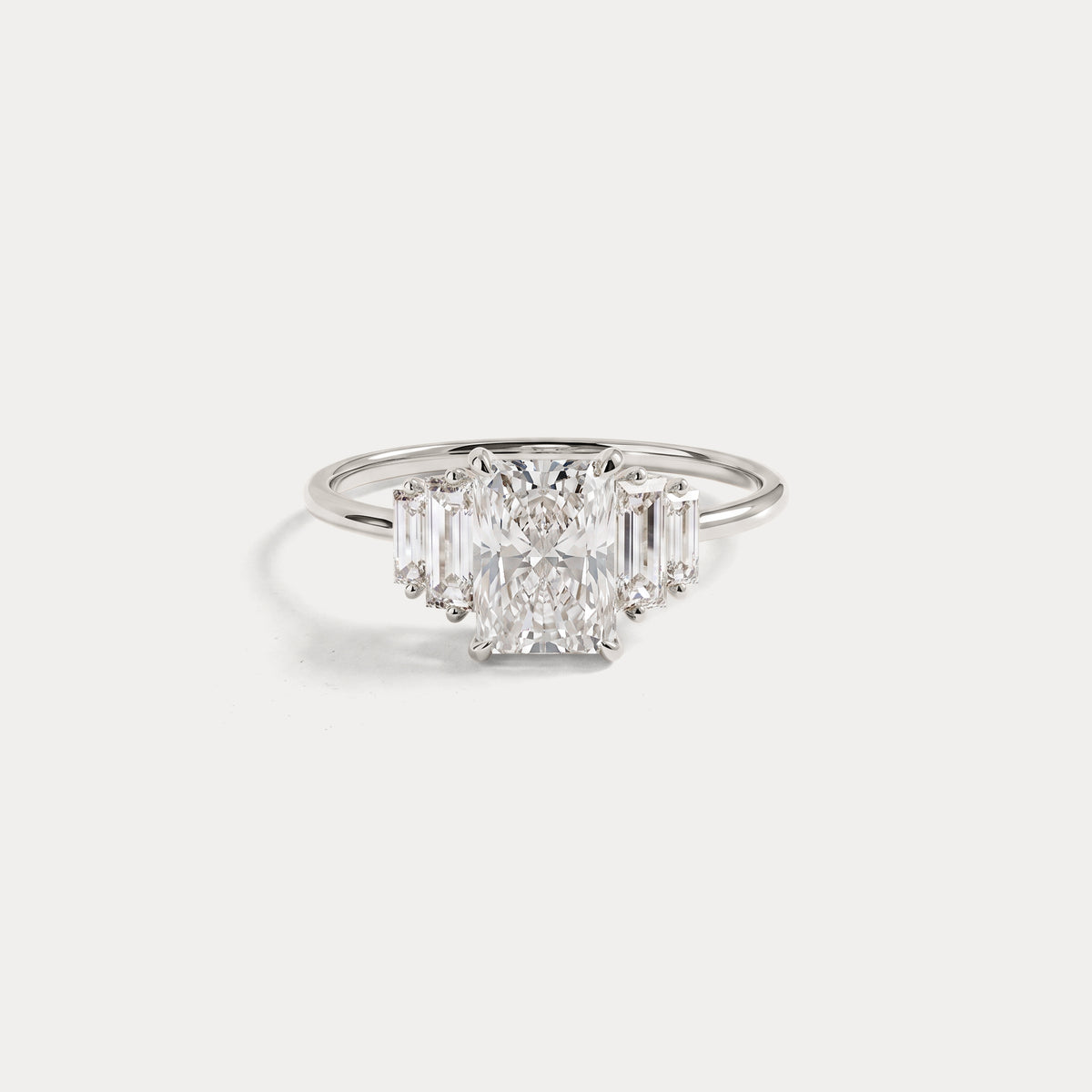 Bella丨1CT Radiant Lab Diamond Engagement Ring In 14K Solid Gold/Platinum - Rings