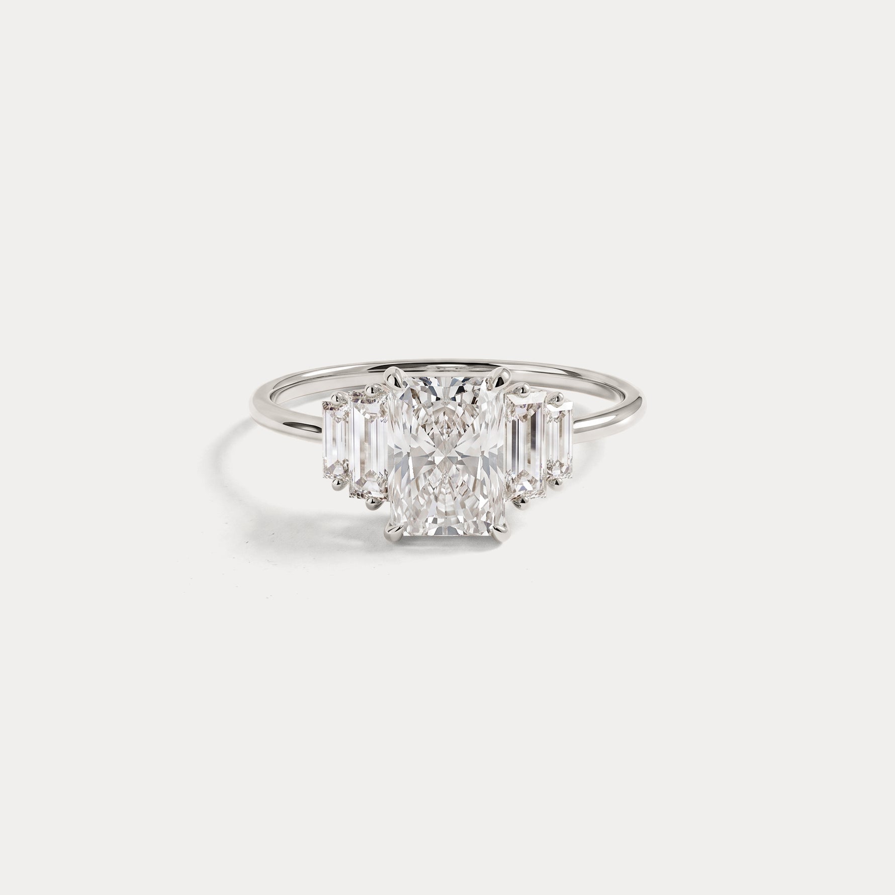 Bella丨1CT Radiant Lab Diamond Engagement Ring In 14K Solid Gold/Platinum - Rings