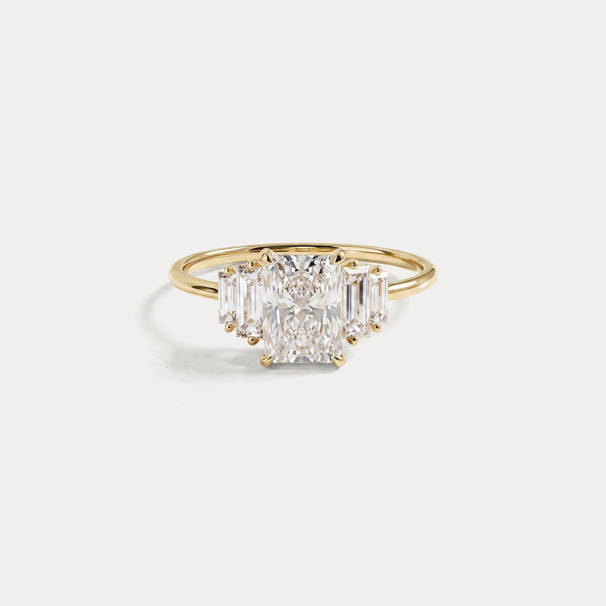 Bella丨1CT Radiant Lab Diamond Engagement Ring In 14K Solid Gold/Platinum - Rings