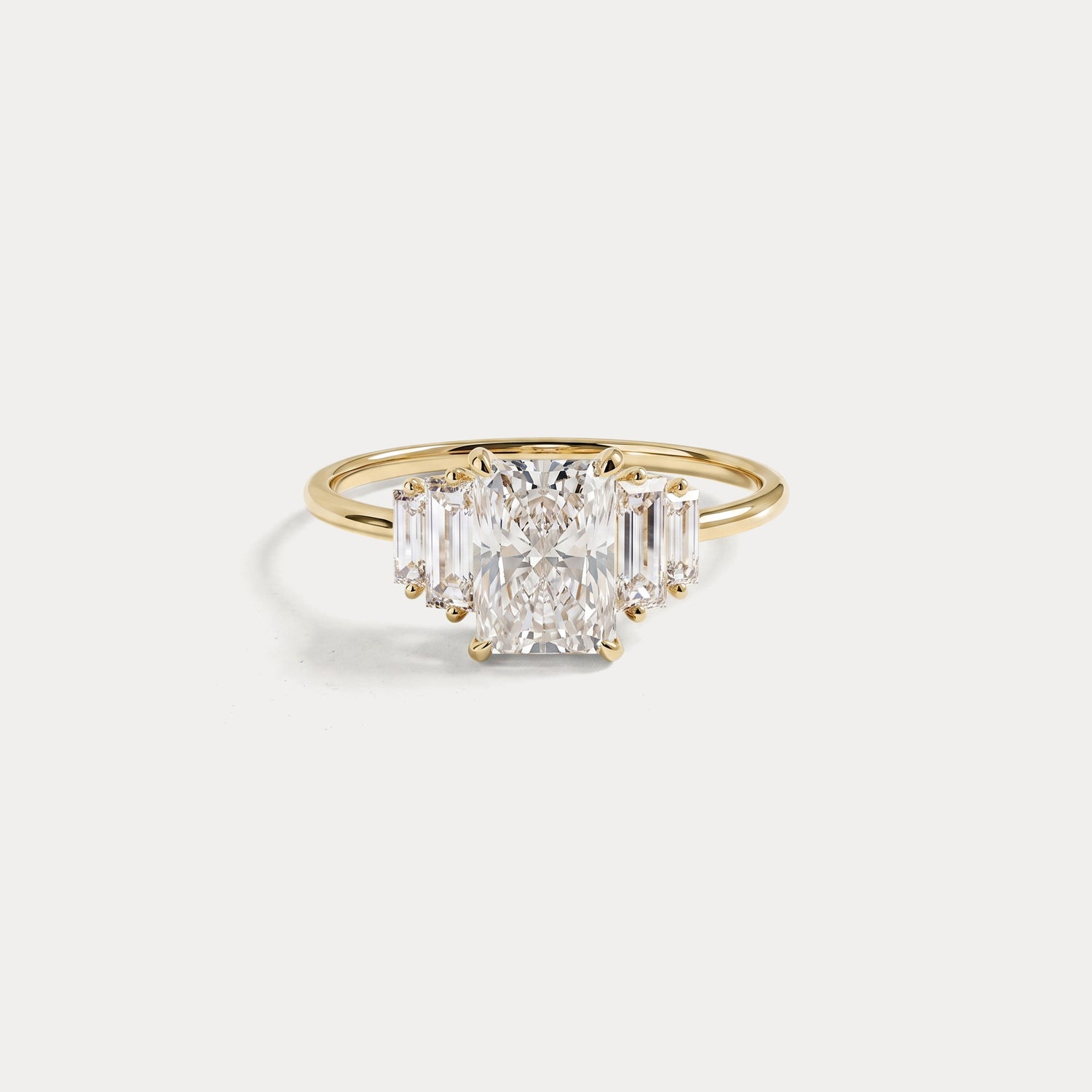 Bella丨1CT Radiant Lab Diamond Engagement Ring In 14K Solid Gold/Platinum - Rings