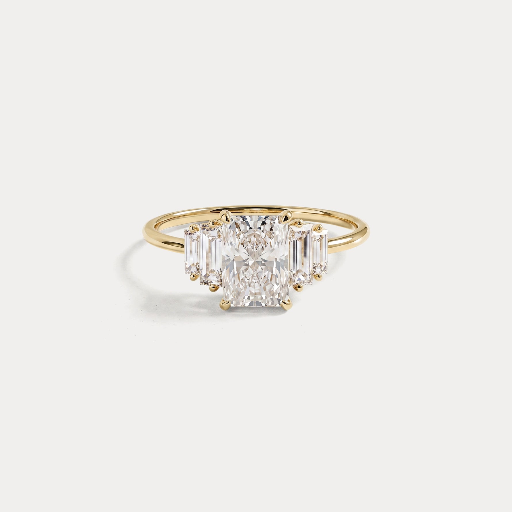 Bella丨1CT Radiant Lab Diamond Engagement Ring In 14K Solid Gold/Platinum - Rings