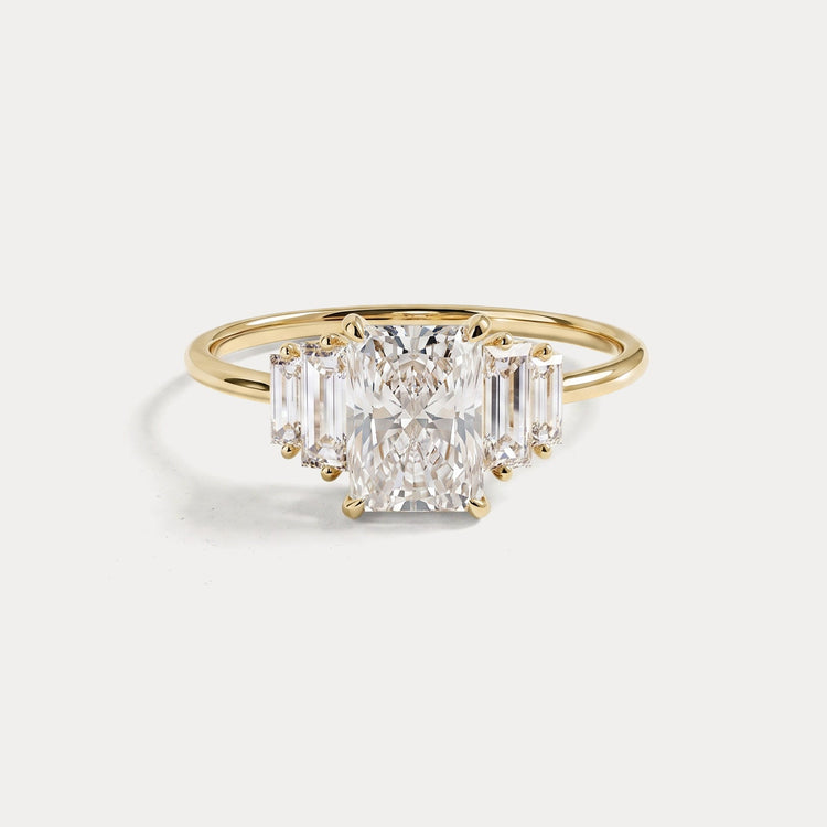 Bella丨1CT Radiant Lab Diamond Engagement Ring In 14K Solid Gold/Platinum - Rings