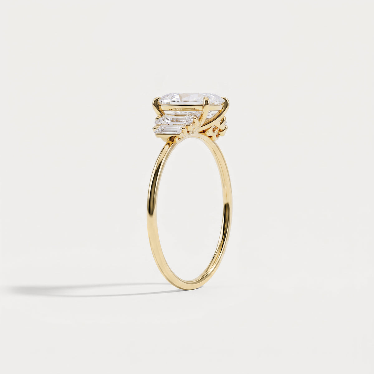 Bella丨1CT Radiant Lab Diamond Engagement Ring In 14K Solid Gold/Platinum - Rings