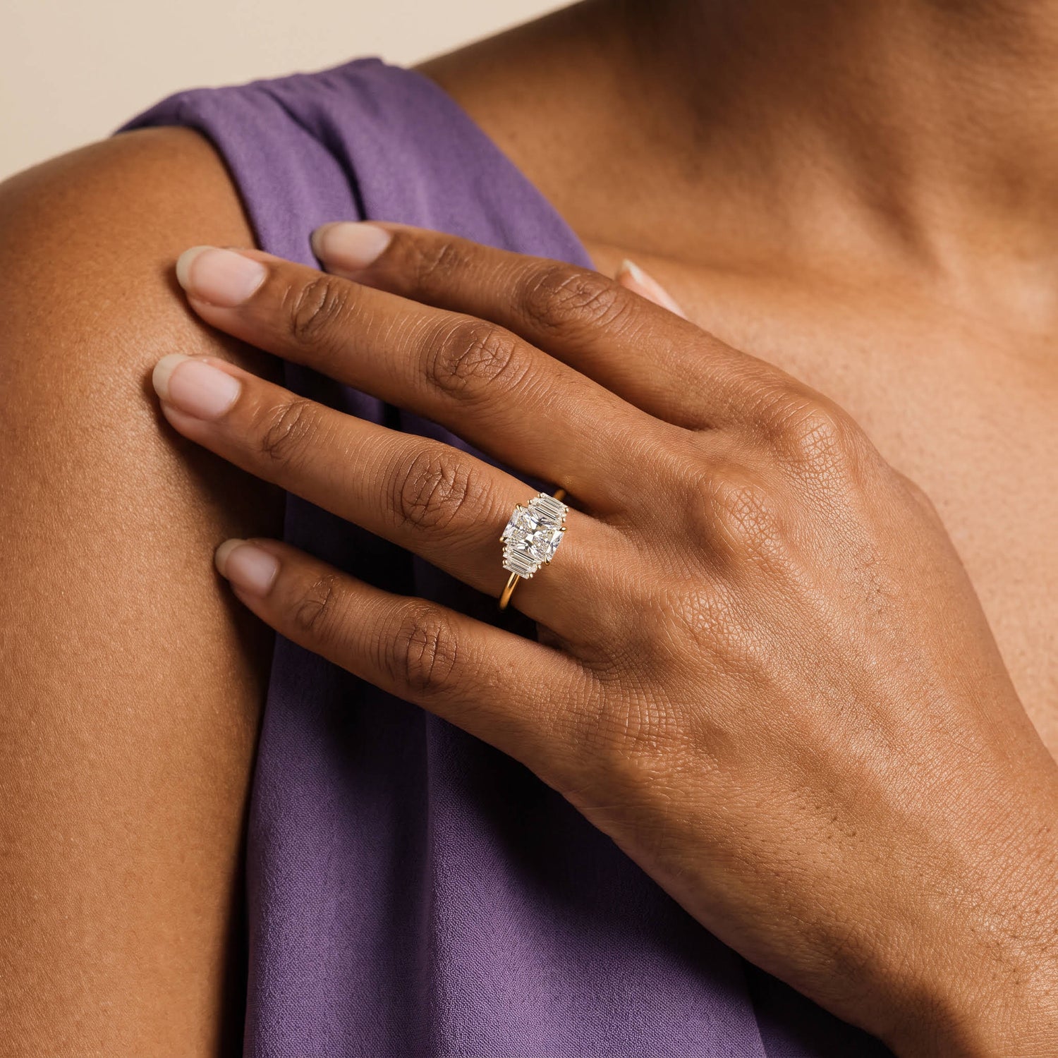 Bella丨1CT Radiant Lab Diamond Engagement Ring In 14K Solid Gold/Platinum - Rings