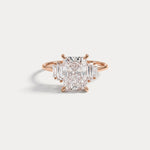 Bella丨2CT Radiant Lab Diamond Engagement Ring In 14K Solid Gold/Platinum - Rings