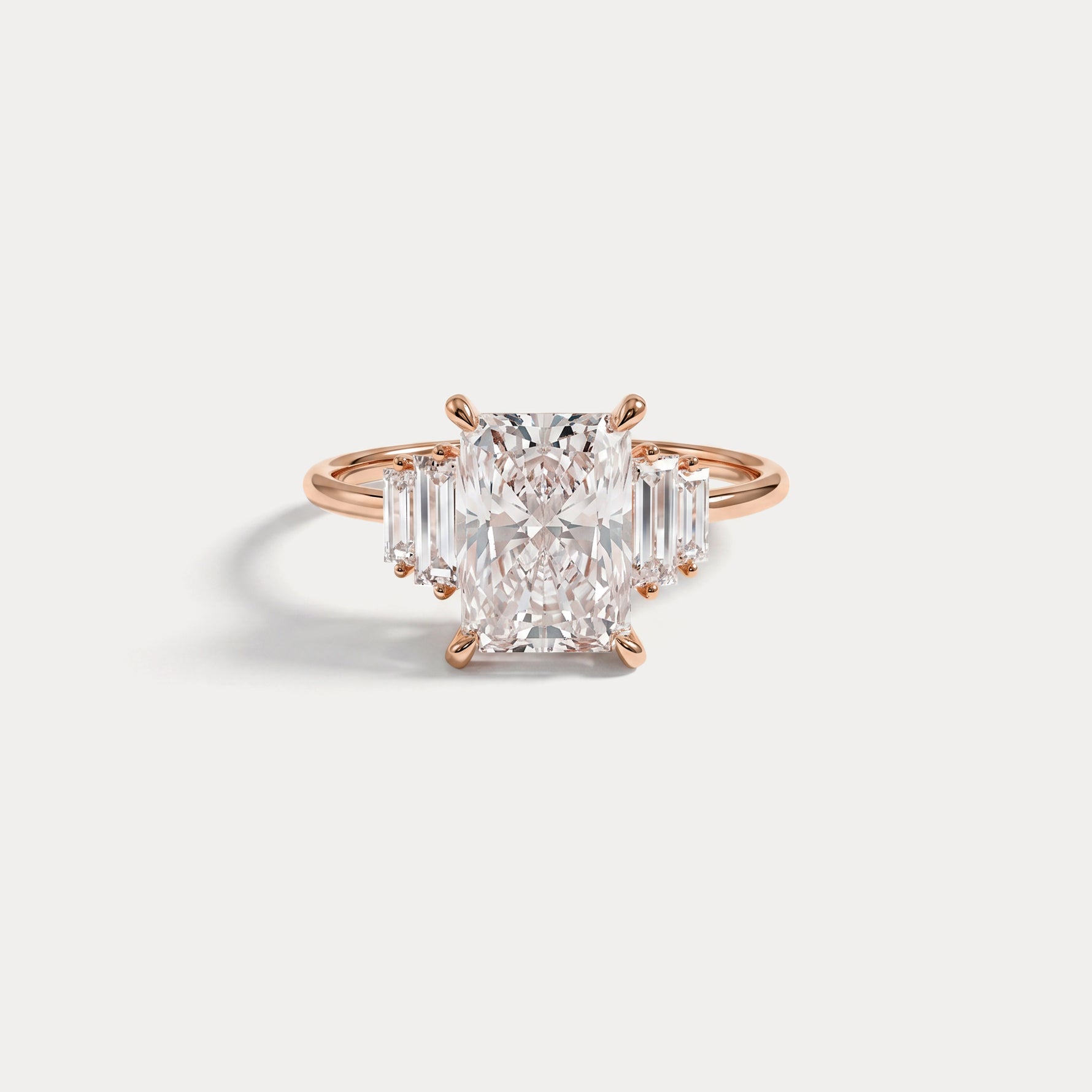 Bella丨2CT Radiant Lab Diamond Engagement Ring In 14K Solid Gold/Platinum - Rings