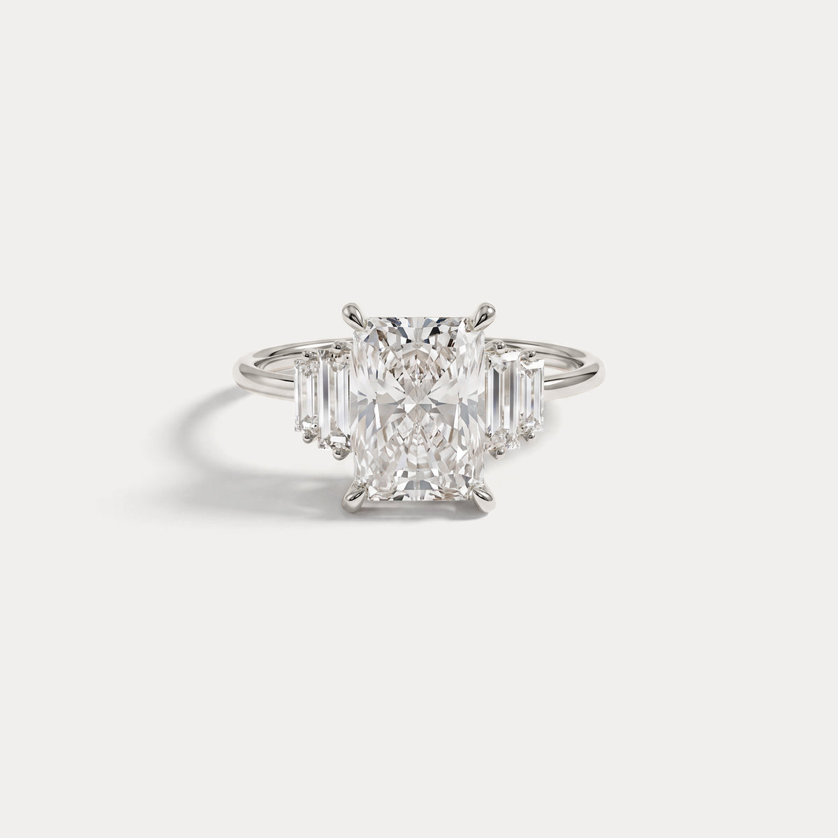 Bella丨2CT Radiant Lab Diamond Engagement Ring In 14K Solid Gold/Platinum - Rings