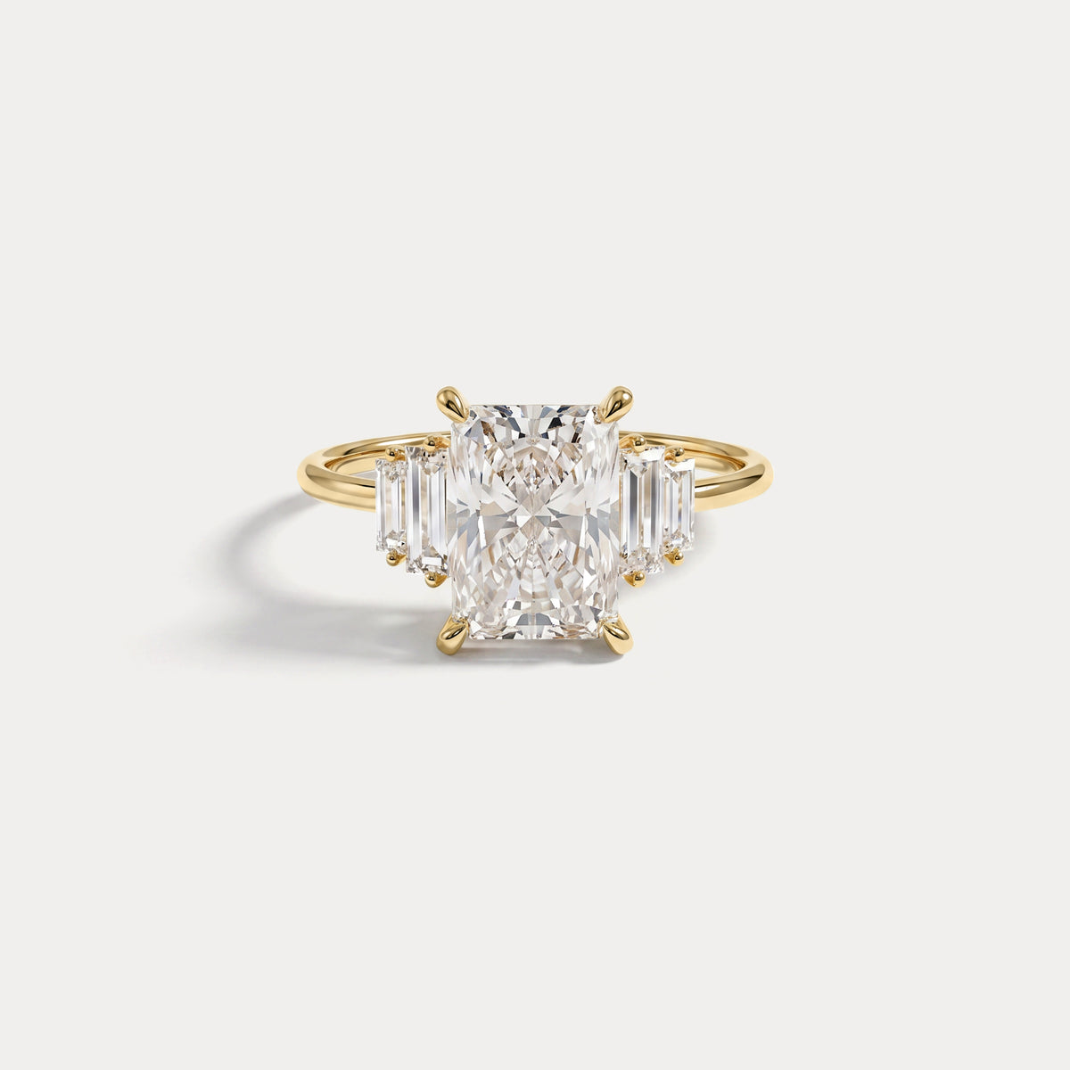 Bella丨2CT Radiant Lab Diamond Engagement Ring In 14K Solid Gold/Platinum - Rings