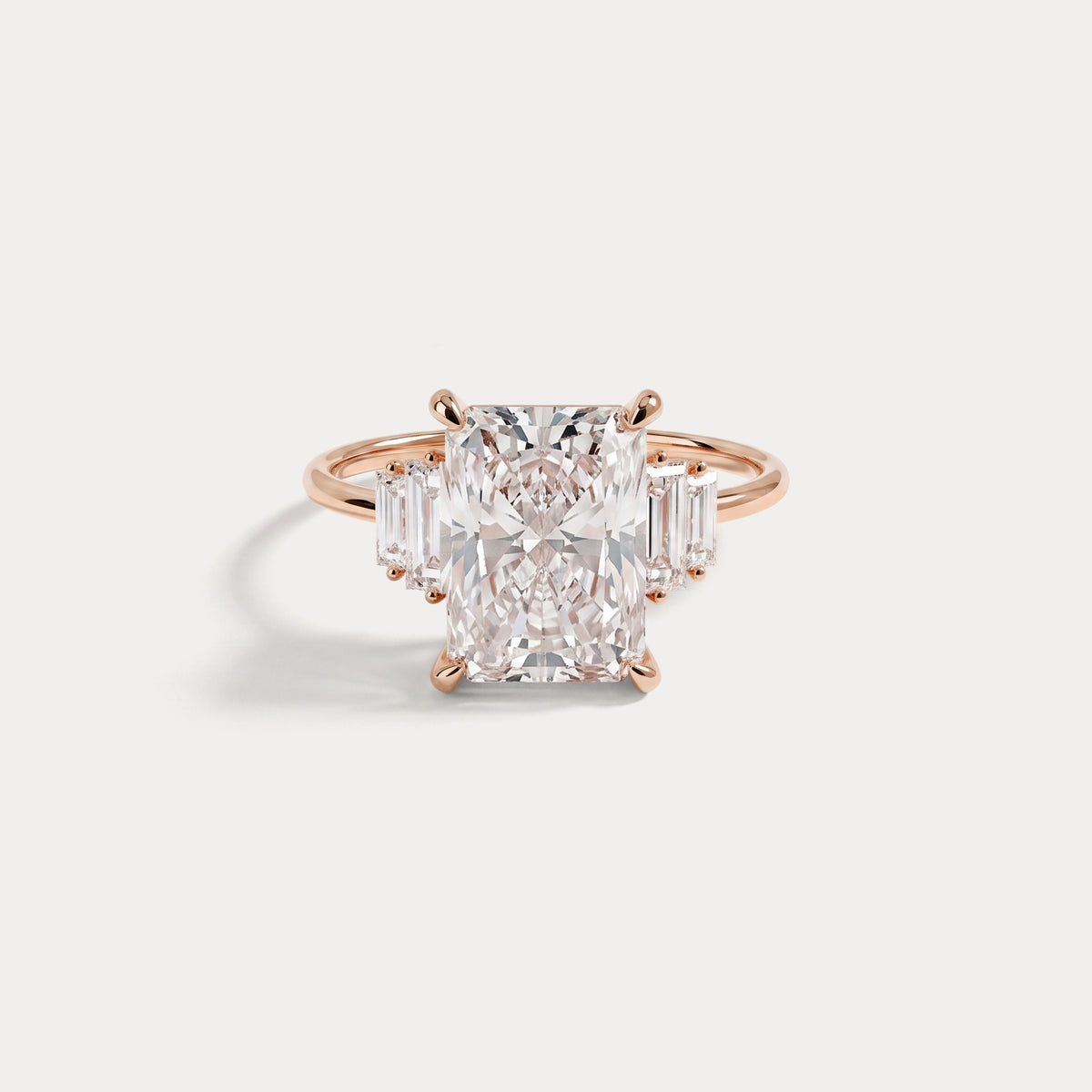 Bella丨3CT Radiant Lab Diamond Engagement Ring In 14K Solid Gold - Rings
