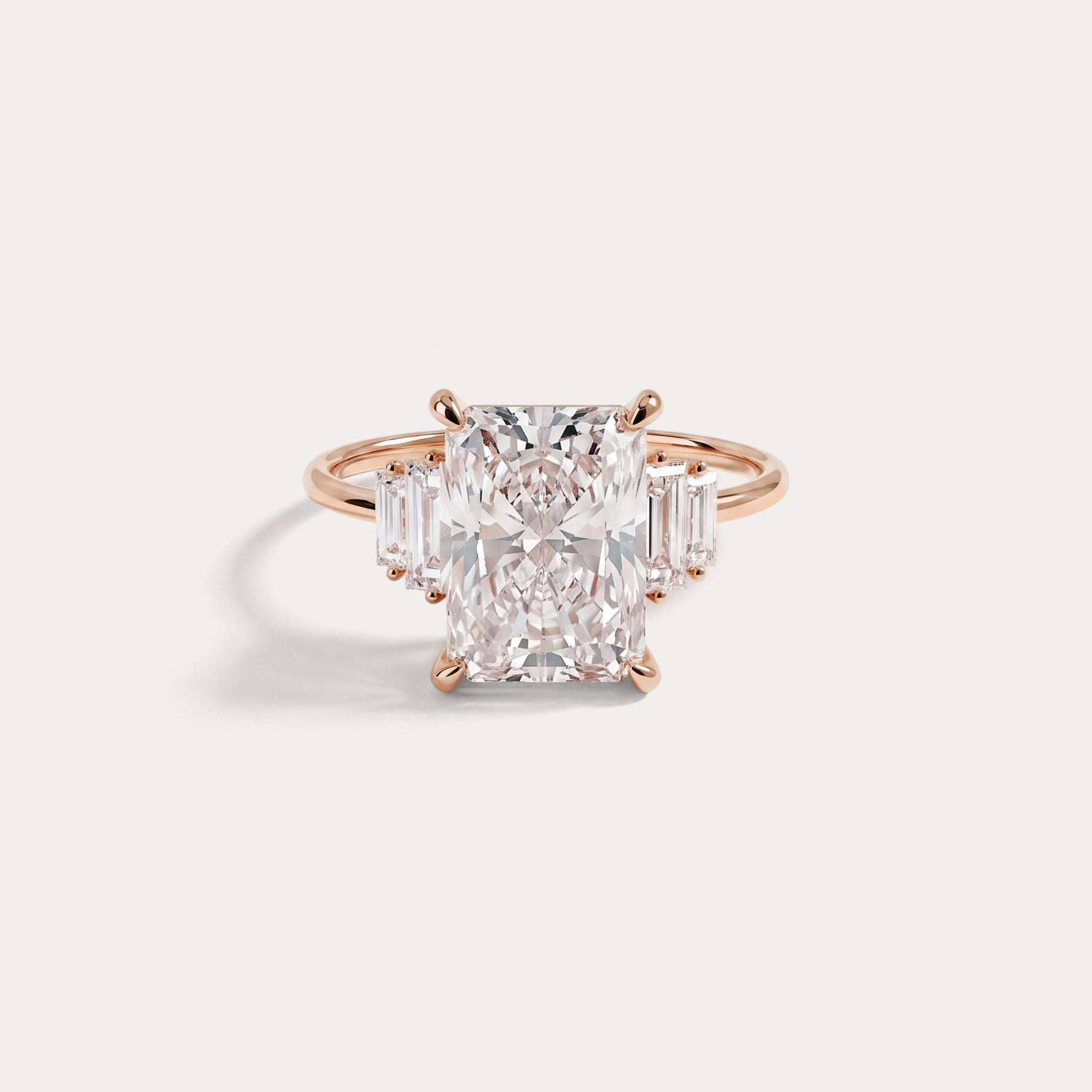 Bella丨3CT Radiant Lab Diamond Engagement Ring In 14K Solid Gold - Rings