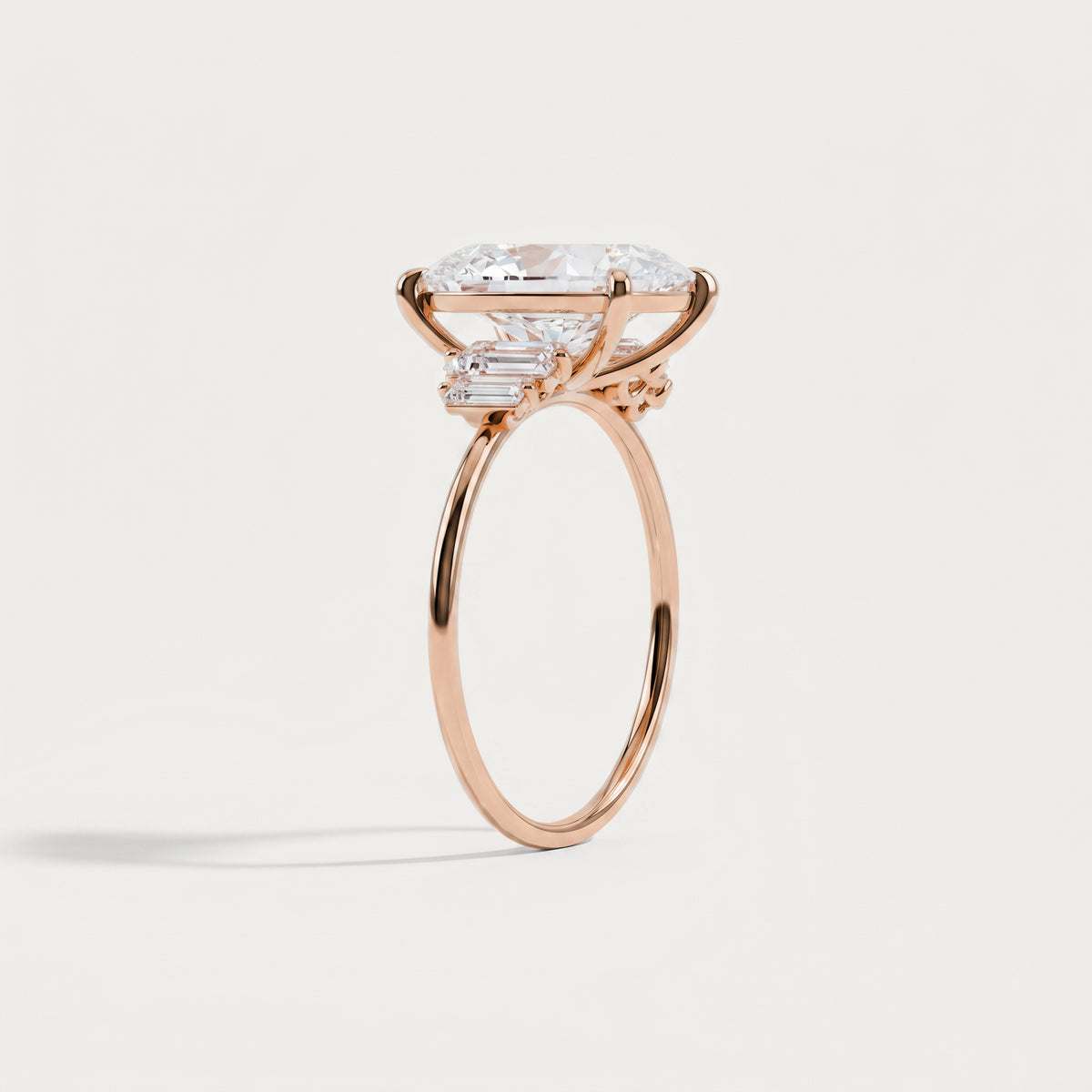 Bella丨3CT Radiant Lab Diamond Engagement Ring In 14K Solid Gold - Rings
