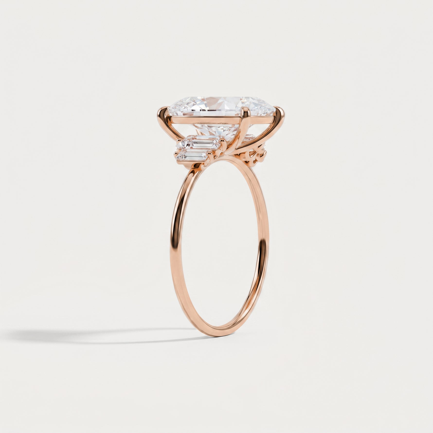 Bella丨3CT Radiant Lab Diamond Engagement Ring In 14K Solid Gold - Rings