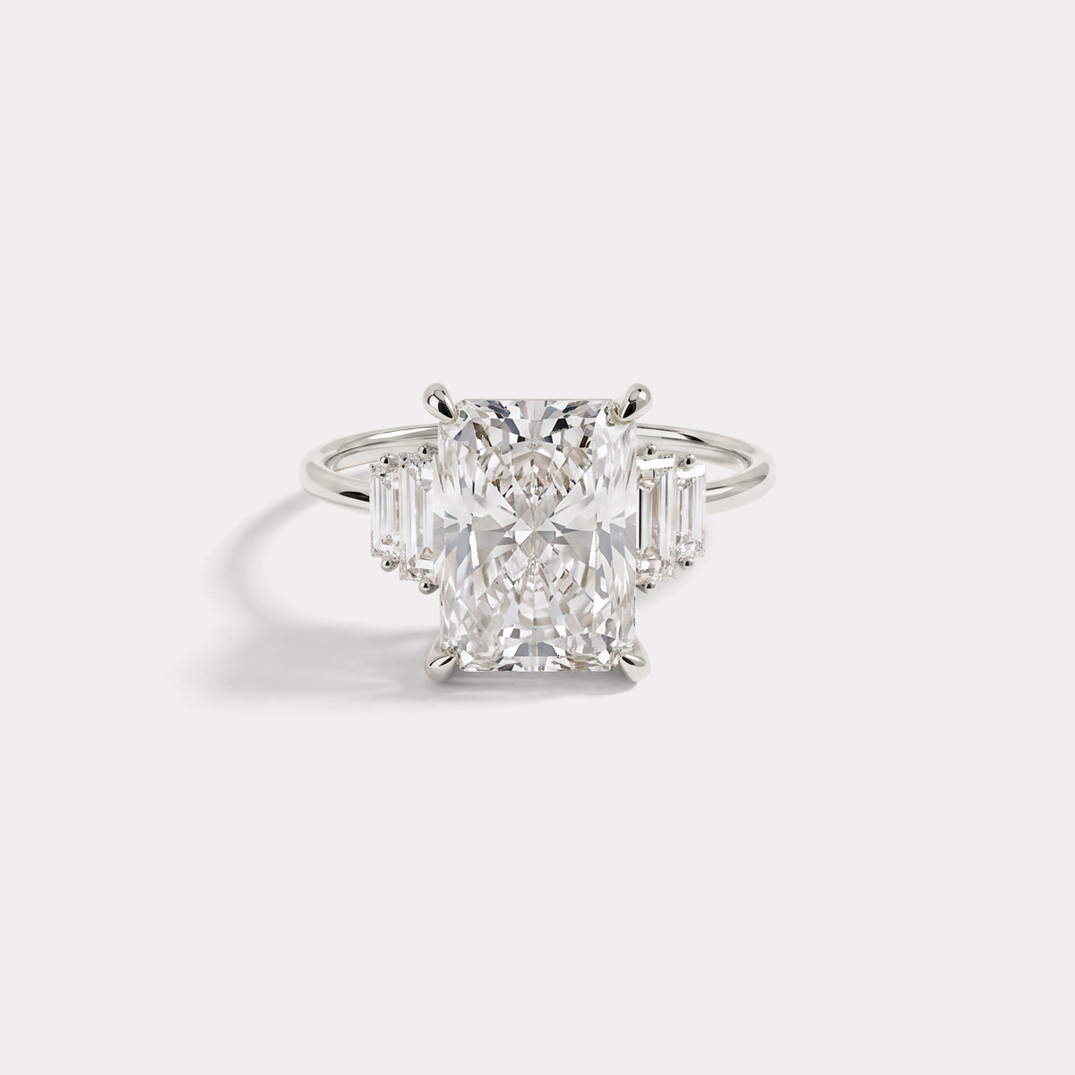 Bella丨3CT Radiant Lab Diamond Engagement Ring In 14K Solid Gold - Rings