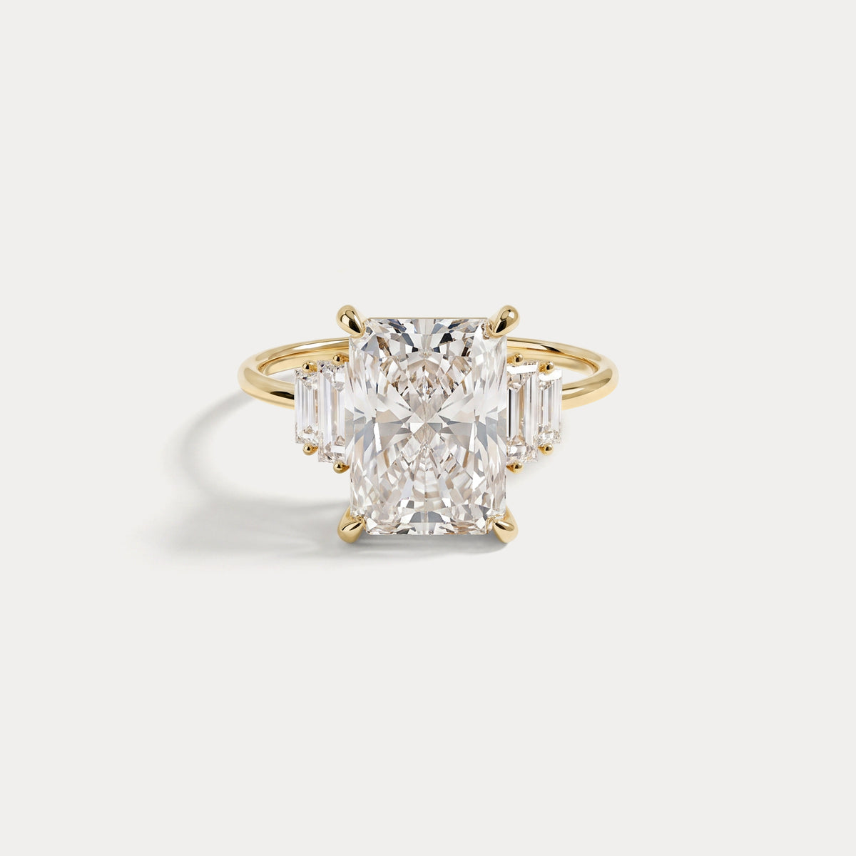 Bella丨3CT Radiant Lab Diamond Engagement Ring In 14K Solid Gold - Rings