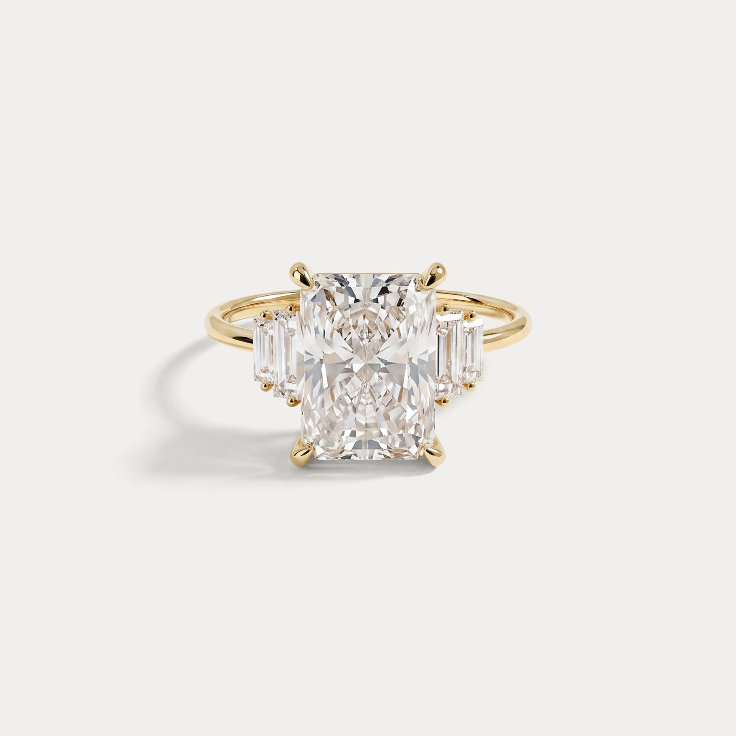 Bella丨3CT Radiant Lab Diamond Engagement Ring In 14K Solid Gold - Rings