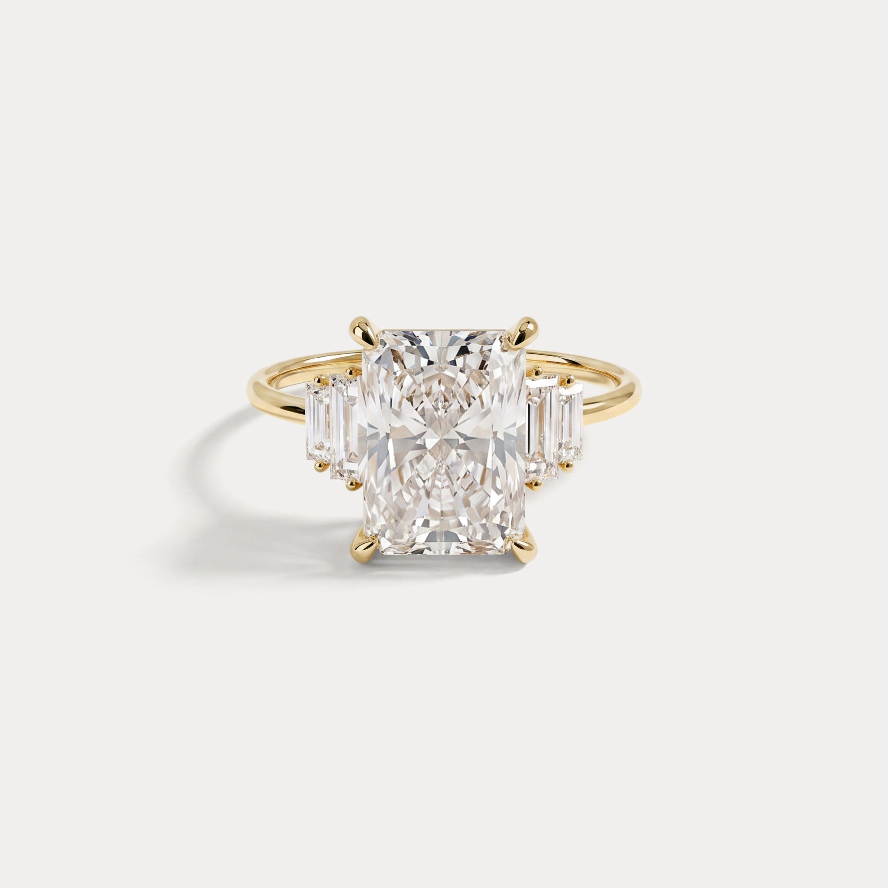 Bella丨3CT Radiant Lab Diamond Engagement Ring In 14K Solid Gold - Rings