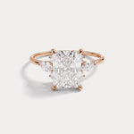 Colette丨Radiant Lab Diamond Split Shank Engagement Ring with Marquise & Round Accents - Rings