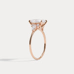 Colette丨Radiant Lab Diamond Split Shank Engagement Ring with Marquise & Round Accents - Rings