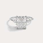 Colette丨Radiant Lab Diamond Split Shank Engagement Ring with Marquise & Round Accents - Rings