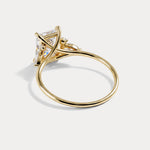 Colette丨Radiant Lab Diamond Split Shank Engagement Ring with Marquise & Round Accents - Rings