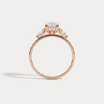 Dahlia丨1CT Radiant Cut Lab Diamond Three Stone Engagement Ring In 14K Solid Gold/Platinum - Rings