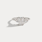 Dahlia丨1CT Radiant Cut Lab Diamond Three Stone Engagement Ring In 14K Solid Gold/Platinum - Rings