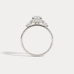 Dahlia丨1CT Radiant Cut Lab Diamond Three Stone Engagement Ring In 14K Solid Gold/Platinum - Rings