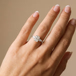 Dahlia丨1CT Radiant Cut Lab Diamond Three Stone Engagement Ring In 14K Solid Gold/Platinum - Rings