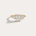 Dahlia丨1CT Radiant Cut Lab Diamond Three Stone Engagement Ring In 14K Solid Gold/Platinum - Rings