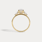 Dahlia丨1CT Radiant Cut Lab Diamond Three Stone Engagement Ring In 14K Solid Gold/Platinum - Rings